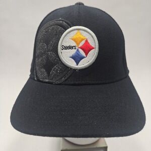 Pittsburgh Steelers NFL FlexFit Reebok Black Ball Cap L/XL Onfield